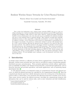 Resilient Wireless Sensor Networks for Cyber