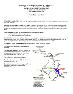 Directions to Arrowmont Stables & Cabins, LLC From Bear Lake Area