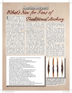 Apr 2015 - New for Traditonal Archery