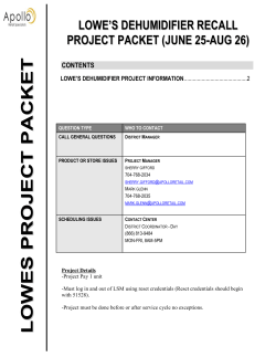 lowe`s dehumidifier recall project packet (june 25