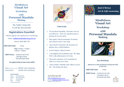 Mindfulness Visual Art workshop with Personal Mandala 2 May