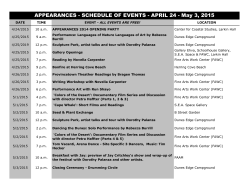 APPEARANCES - SCHEDULE OF EVENTS - APRIL 24