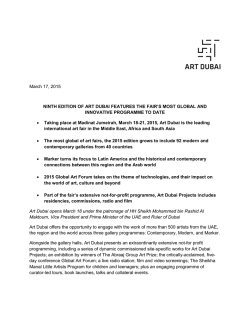 OPENING PRESS RELEASE March 17 2015 ART DUBAI (ENG)