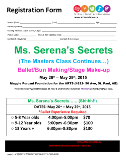 Ms. Serena`s Secrets - St. Paul & District Arts Foundation