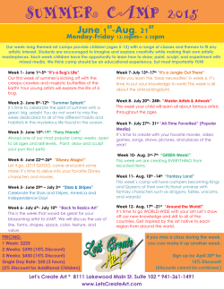 Print-Ready Summer Camps Schedule