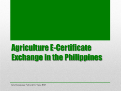Agriculture E-Certificate Exchange in the Philippines