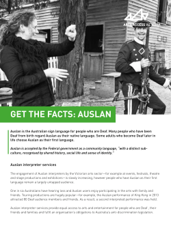 GET THE FACTS: AUSLAN - Arts Access Victoria