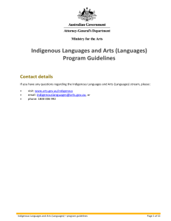 Indigenous Languages and Arts (Projects)âprogram guidelines