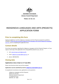Indigenous Languages and Arts (Projects)âapplication form