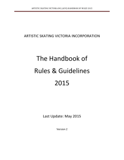 THOR = Victorian Artistic Handbook of Rules (May 2015)