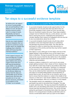 10 steps to a successful evidence template