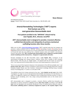 ART-News 120716 - Arterial Remodeling Technologies