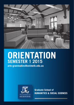 GSHSS Orientation Guide for Semester 1, 2015 (1.1