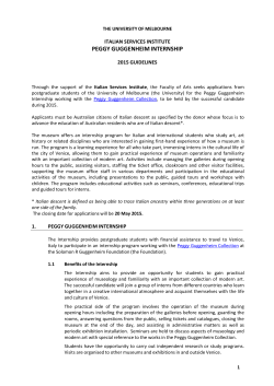 Peggy Guggenheim Internship Guidelines