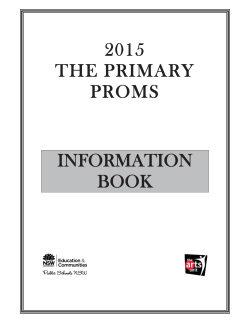 2015 THE PRIMARY PROMS INFORMATION BOOK