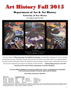 Art History Fall 2015 - Department of Art & Art History