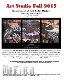 Art Studio Fall 2015 - Department of Art & Art History