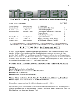 ELECTIONS 2015: Be There and VOTE - Arundel-on-the-Bay