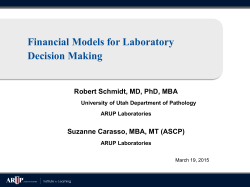 Financial Models for Laboratory Decision Making