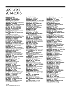 Lecturers 2014-2015
