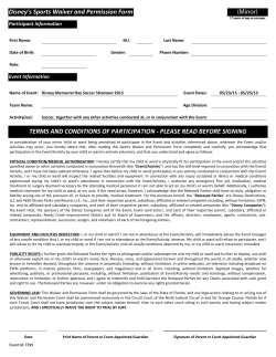 Disney`s Sports Waiver and Permission Form TERMS AND