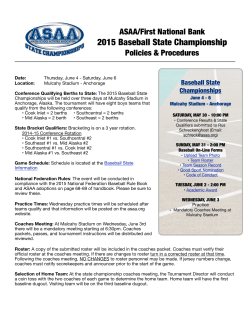 2015 Baseball State Championship Policies and Procedures