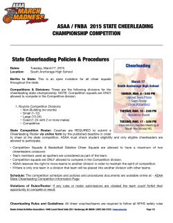 2015 Cheerleading State Championship Competition Policies and