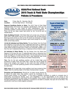 2015 Track & Field State Championship Policies and Procedures