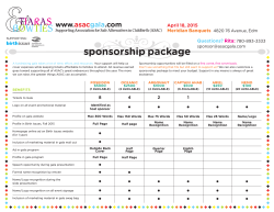 sponsorship package - ASAC Fundraising Children`s Gala