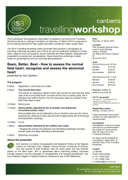Canberra Travelling Workshop - Australian Sonographers Association