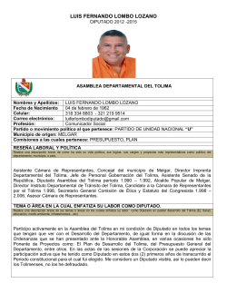 luis fernando lombo lozano - Asamblea Departamental de Tolima