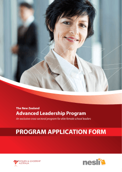 program application form - Australian School of Applied Management
