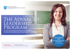 The Advanced Leadership Program - Australian School of Applied