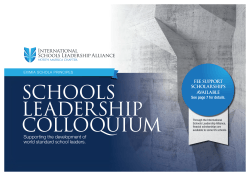 schools leadership colloquium - Australian School of Applied