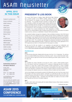 ASAM Newsletter - The Australasian Society of Aerospace Medicine