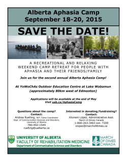 Alberta Aphasia Camp 2015
