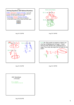 Solving Equations with Rational Numbers Solve and Check. Ex 1) m