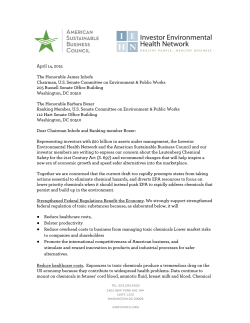 letter - American Sustainable Business Council