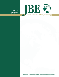 the JBE Spring 2014 Issue