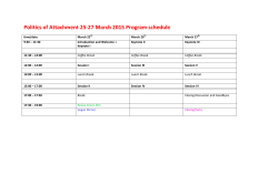 Politics of Attachment 25-27 March 2015 Program schedule