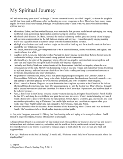 My Spiritual Journey - Arlington Street Church!