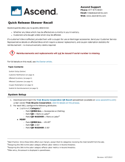 Quick-Release Lever Recall Instructions for