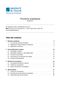 Fonctions analytiques - walter h aschbacher