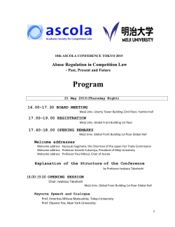 Final Programme - ASCOLA Conference 2015 TOKYO