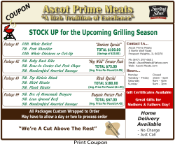 monthly specials - Ascot Prime Meats
