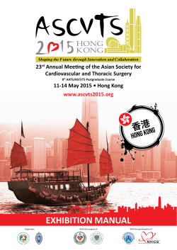 exhibition manual - Asian Society for Cardiovascular and Thoracic