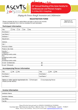 registration form - Asian Society for Cardiovascular and Thoracic