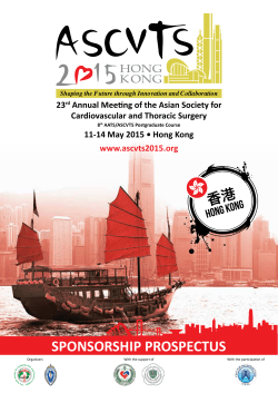 11-14 May 2015 â¢ Hong Kong - Asian Society for Cardiovascular