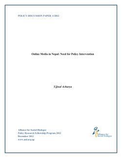 Policy Discussion Paper - Alliance for Social Dialogue