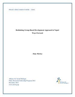 Rethinking Group-Based Development Approach in Nepal: Ways